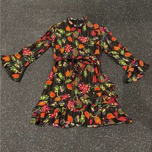 SALONI Mini Dress with Vibrant Floral Design Size US 6